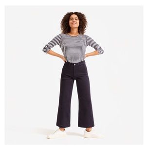 Everlane Wide Leg Crop Pant in Navy sz. 4
